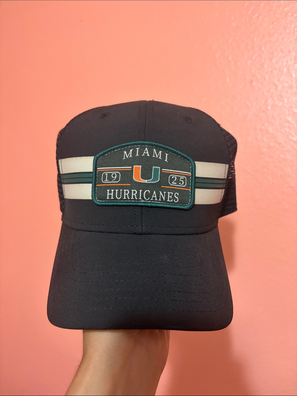 Miami Hurricanes Dark Green Patch Trucker Hat